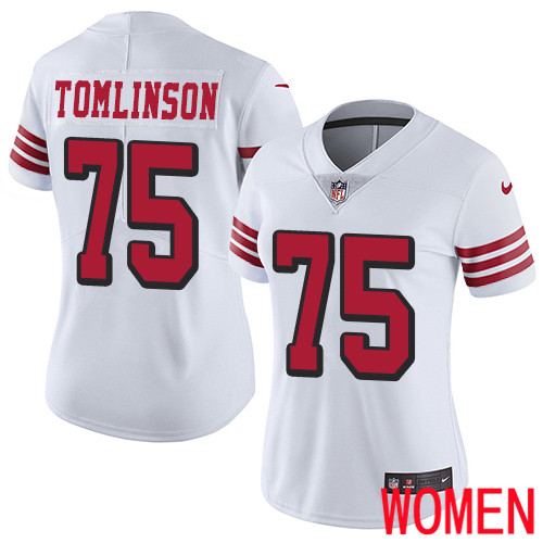 San Francisco 49ers Limited White Women Laken Tomlinson NFL Jersey #75 Rush Vapor Untouchable
